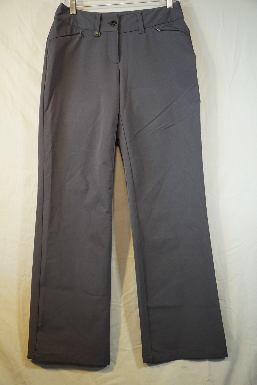 Lole Technical Travel Pants Women 6 Gray Nano Carbon Stretch Hiking Straight Leg